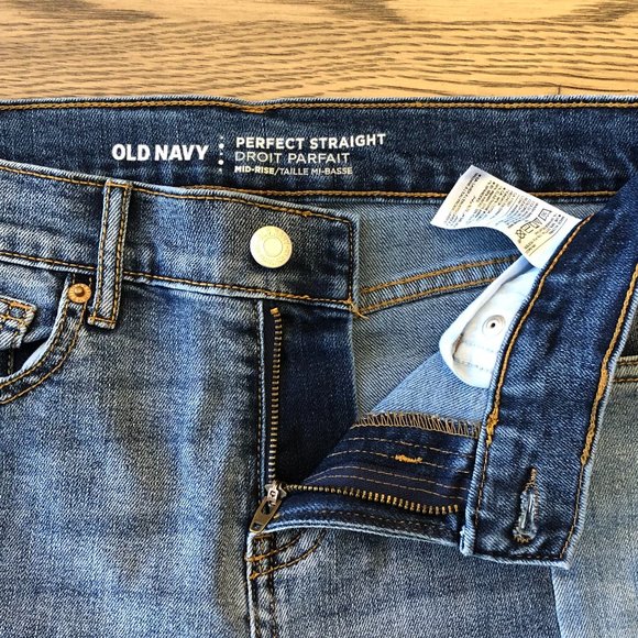 Old Navy | Perfect Straight Two Tone Jeans - Size 0 - Picture 7 of 8